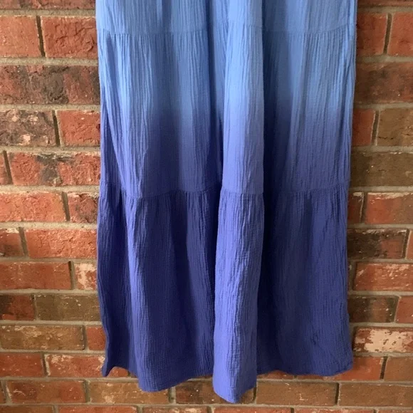Marine Layer Corinne Blue Gauze Ombre Sleeveless Maxi Dress - Picture 6 of 8